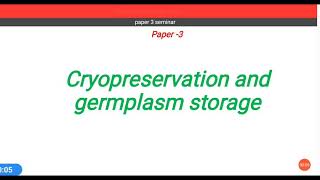 Cryopreservation and germplasm storage Hindi [upl. by Barcroft343]