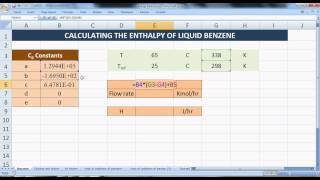 Excel for Chemical Engineers I 18 I Energy balance 25 Calculating Enthalpy of ideal mixtures [upl. by Carce]