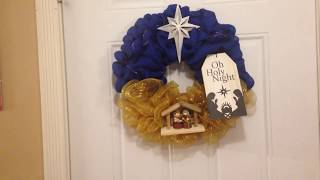 Nativity Mesh amp Burlap Christmas Wreath [upl. by Mcloughlin666]