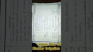 Lesson Plan On Bladder Irrigation Bsc Nursing College of Nursing Govt Medical College Prayagraj [upl. by Cthrine]