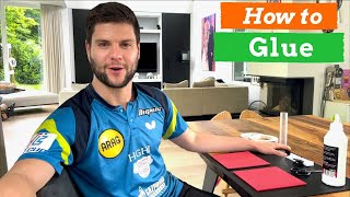 How to glue your table tennis racket l Dimitrij Ovtcharov [upl. by Zinck440]