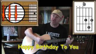 Happy Birthday To You  Acoustic Guitar Lesson  easy [upl. by Libb]