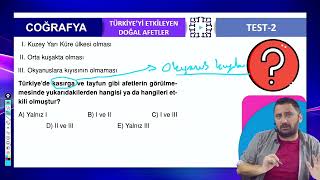 Türkiyeyi Etkileyen Doğal Afetler Test 2 Soru 2 [upl. by Nesiaj]