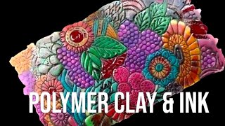 How to paint alcohol ink on polymer clay and use a silicone stamp DIY flowers statement EASY [upl. by Mccormick10]