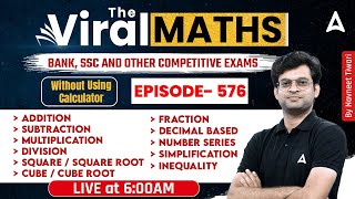 Bank Exams  Simplification  Number Series  Inequality  Arithmetic amp DI By Navneet Tiwari [upl. by Omixam211]