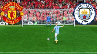 Manchester United X Mancheste City  PREMIER LEAGUE 2024  FIFA 23  FeatHAALANDBRUNOF HD [upl. by Adiuqram]