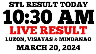 STL Result Today 1030AM Draw March 20 2024 STL Luzon Visayas and Mindanao LIVE Result [upl. by Volding]