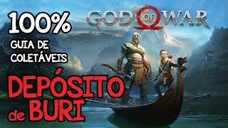 GOD OF WAR  TODOS OS COLETÁVEIS – DEPÓSITO DE BURI 100 artefatos corvos baús etc [upl. by Faxen68]