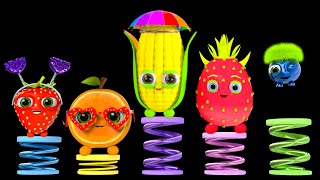 Funky Fruits Baby Sensory  Funny Veggies Dance Party  Fun Dance Video with music and animation [upl. by Assiral]