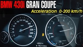 BMW 430i Gran Coupe Top Speed  0  200 kmh acceleration [upl. by Jacobo736]