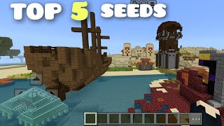 ✅Top 5 melhores Seeds para Minecraft Bedrock 12072 vilas com várias estruturas [upl. by Lander875]