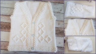 Kolay tunus işi bebek yeleği yapımı  Easy Tunisian Baby Vest Canım Anne [upl. by Eladnwahs]