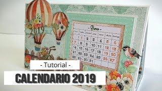 CALENDARIO 2019 SENCILLO CON MAS SCRAP  TUTORIAL  LLUNA NOVA SCRAP [upl. by Aisat]