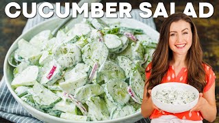 Creamy Cucumber Salad Recipe  Easy and Delicious [upl. by Saalocin]