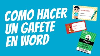 Como hacer un gafete en word [upl. by Araek]