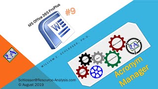 Acronym Manager in MS Word Documents [upl. by Naibaf]