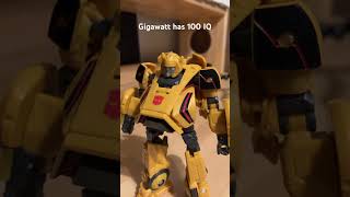 Gigawatt has 100 IQ transformers bumblebee gigawatt backtothefuture smart 100IQ [upl. by Nivonod]