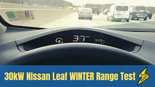 2016 Nissan Leaf Range Test in Cold Weather [upl. by Nahamas]