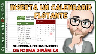 Como Insertar un Calendario Flotante en excel [upl. by Seravart]