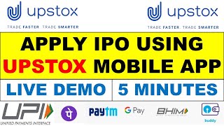 APPLY IPO USING UPSTOX MOBILE APP  APPLY IPO USING UPI IN UPSTOX  UPI APP से IPO APPLY करे UPSTOX [upl. by Joly]