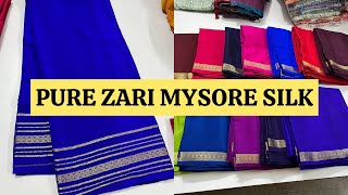 PURE ZARI MYSORE SILK SAREE  6363247858 [upl. by Nnewg]