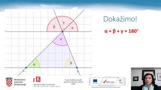 Matematika 6 r OŠ  Zbroj mjera unutarnjih kutova u trokutu i četverokutu [upl. by Jahdai730]