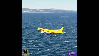 DHL Express B777 Delivering parcels at Gibraltar City [upl. by Ecnadnac754]