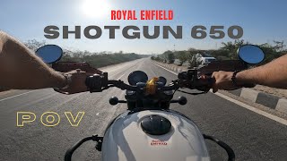 Royal Enfield Shotgun 650 POV ride with rev match downshifts [upl. by Kantor]