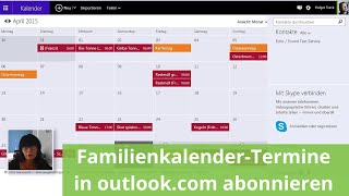 FamilienkalenderTermine in Outlookcom abonnieren FAMANICE PRO [upl. by Yeldua]