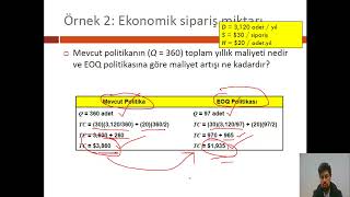 Ekonomik Sipariş Miktarı  EOQ  Economic Order Quantity [upl. by Mathews]