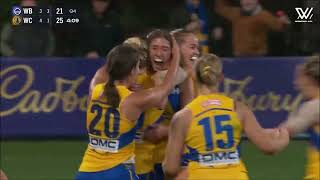 Octavia Di Donato kicks game sealing goal on AFLW Debut  AFLW Round 3 2024  Eagles  Dogs [upl. by Aneeras836]