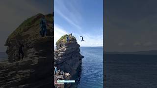 The BEST place to go cliff jumping in Ireland cliffjumping ireland adventuretravel [upl. by Adniuqal]