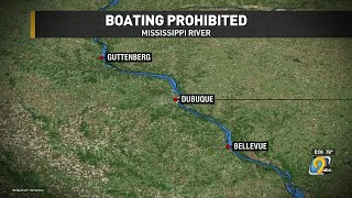 Recreational boating banned on Mississippi River in Dubuque due to flooding [upl. by Ecnarretal571]