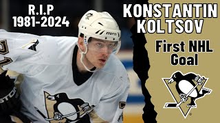 Konstantin Koltsov 71 Pittsburgh Penguins first NHL goal Oct 30 2003 Classic NHL [upl. by Aredna]