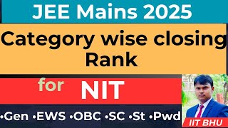 JEE Mains 2024 Category wise closing rank for NIT Home stateOther state [upl. by Ahsasal898]