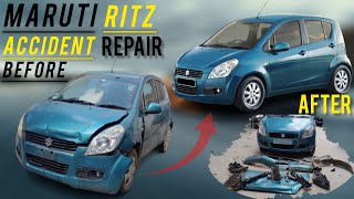 Maruti Ritz accident repair and denting painting RafiUk04 [upl. by Noonberg]