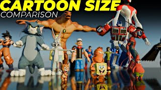 Cartoon Character Size Comparison 3D  Animated Characters Ranked by Height  3D Real Scale [upl. by Denie]