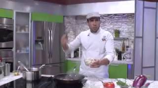 Chef Edgardo Noel Bacalao guisado con berenjena [upl. by Neerihs446]