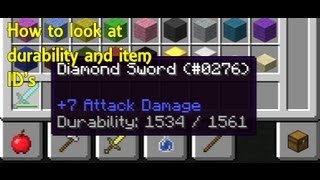 Minecraft  How To Look At Item ID and Durability NO MODS 117118 [upl. by Pacifica907]