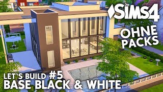 Die Sims 4 Haus bauen ohne Packs  Base Black amp White 5 Pool amp Außenbereich deutsch [upl. by Marmaduke]