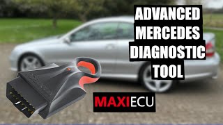 MaxiECU 3 for Mercedes  Advanced Diagnostic Tool on CLK 220 [upl. by Goody934]