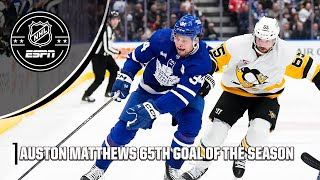 AUSTON MATTHEWS GOAL NO 65 🔥 HISTORY CONTINUES 📈  NHL on ESPN [upl. by Yesak]