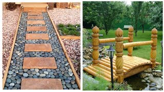 200 beautiful landscape design ideas garden paths arches bridges dry stream [upl. by Tung]