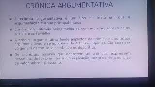 Profª Isabel  Literatura  8º ano B  08042020  Crônica Argumentativa [upl. by Nuahs]