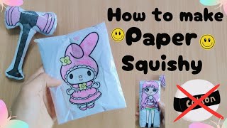 How to Make Paper Squishy WITHOUT COTTON Tutorial ASMR  DIY PAPER SQUISHY [upl. by Anawahs]