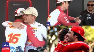 Max Verstappen Lewis Hamilton amp more F1 Drivers congratulate Charles Leclerc  Wholesome scenes [upl. by Neelrihs]