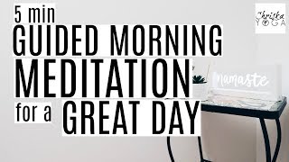 Guided Morning Meditation to Start The Day  5 Minute Guided Meditation  ChriskaYoga [upl. by Illoh963]