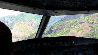 Actual Paro Bhutan PBH Landing A319 Cockpit in HD [upl. by Kreitman689]