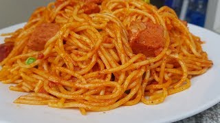 SPAGHETTI JOLLOF WITH CORNED BEEF [upl. by Auhs871]