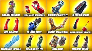 Evolution of Mythic Gauntlets Weapons amp Items in Fortnite Chapter 1 Season 4  Chapter 5 Season 3 [upl. by Brick]